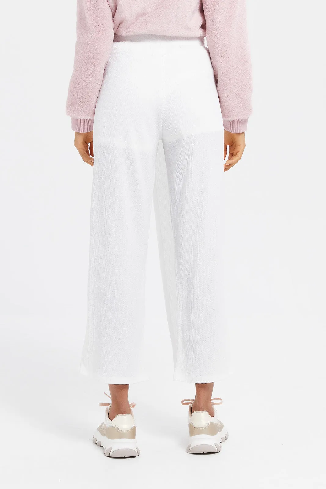 Senior Girls White Overlay Culottes