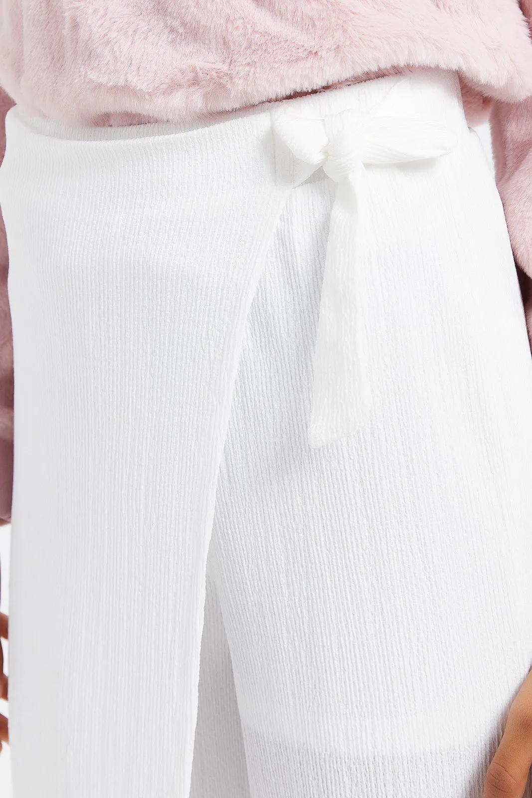 Senior Girls White Overlay Culottes