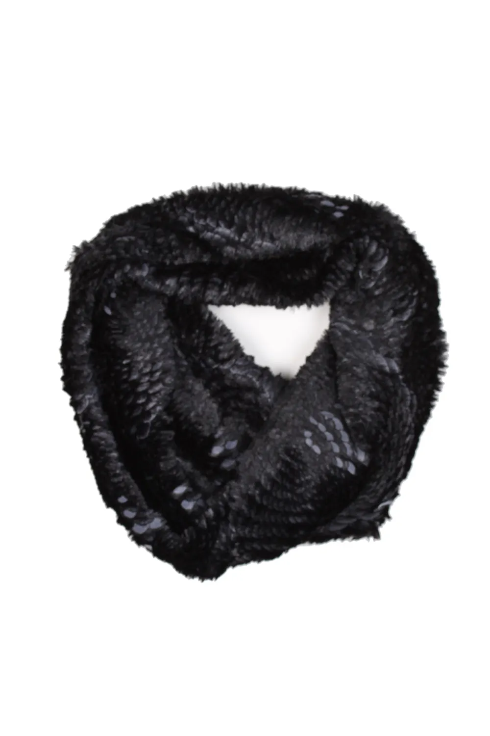 Soft Faux Fur Mosaic Floral Print Snood