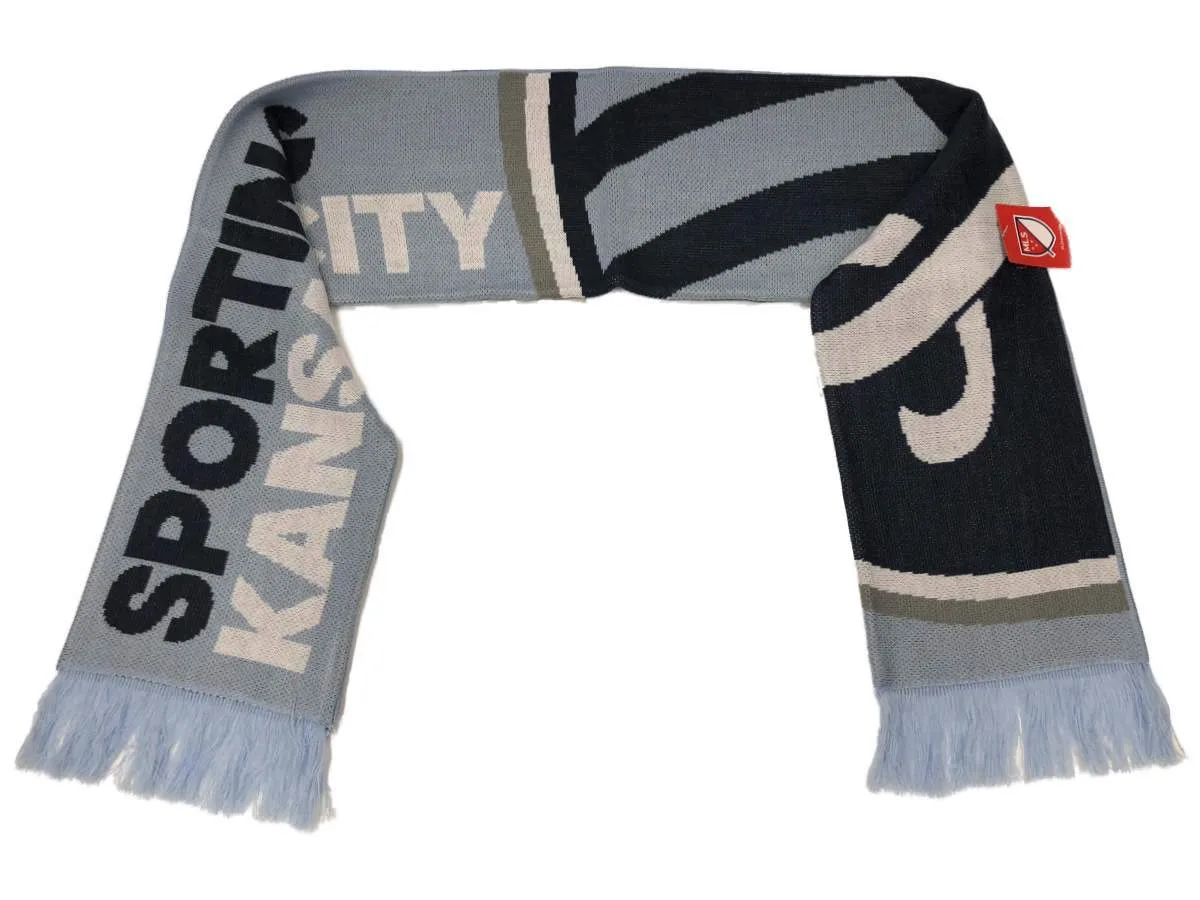 Sporting KC Kansas City MLS Adidas Team Colors Acrylic Knit Scarf with Tassles