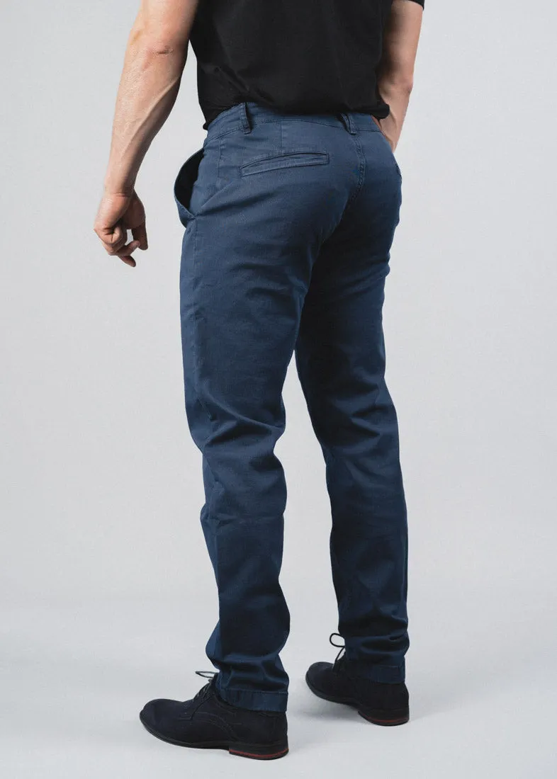 STRAIGHT FIT CHINOS - DEEP BLUE