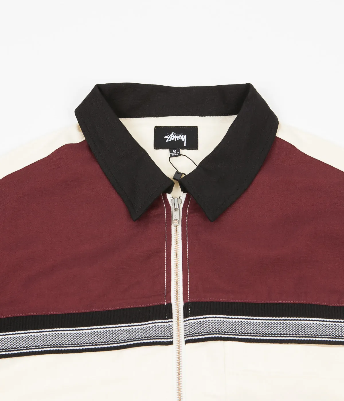 Stussy Color Block Zip Work Shirt - Berry