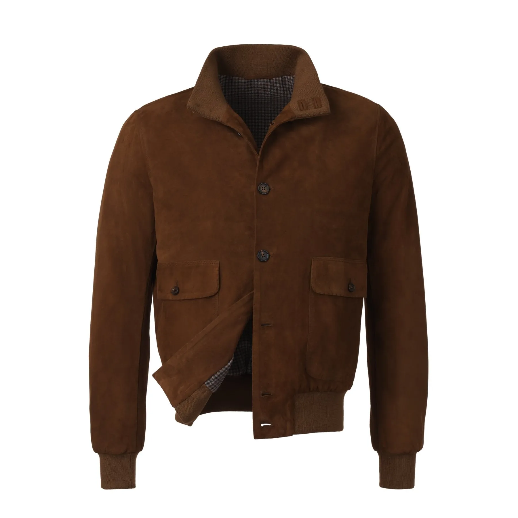 Suede Bomber Jacket in Brown