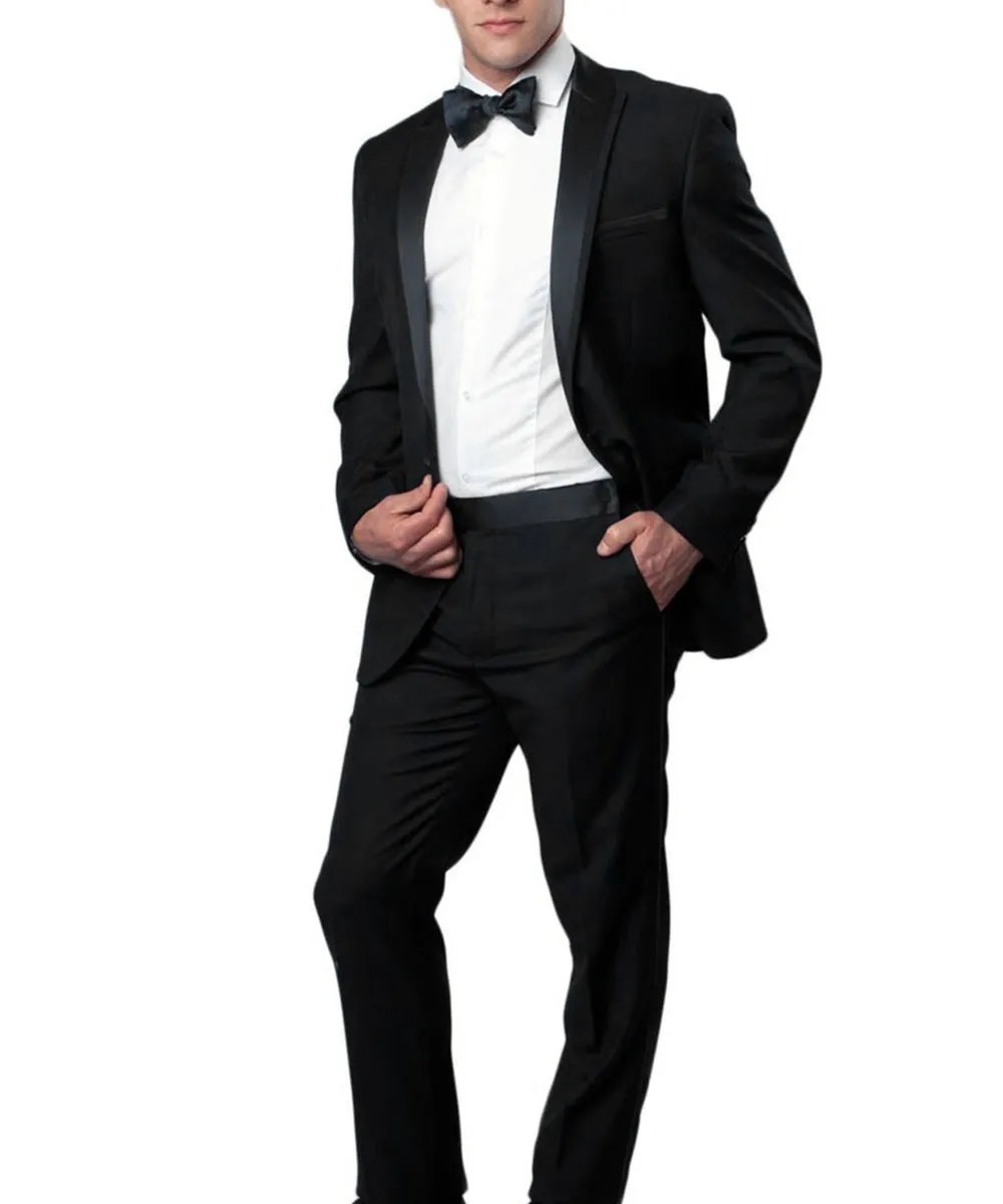 Suit Clearance: Black Slim Men's Tuxedo Suit 44L