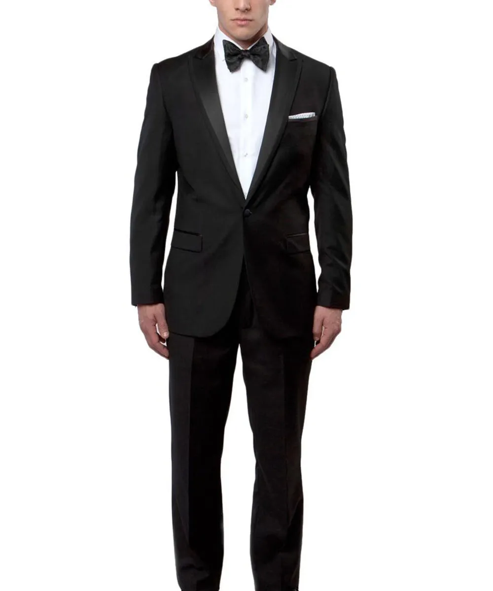 Suit Clearance: Black Slim Men's Tuxedo Suit 44L