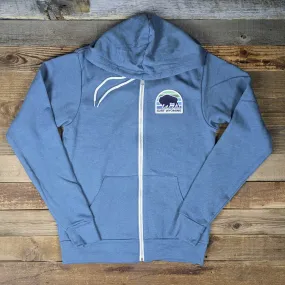 Surf Wyoming® Gradient Bison Merit Patch Zip Hoodie - Dusty Blue