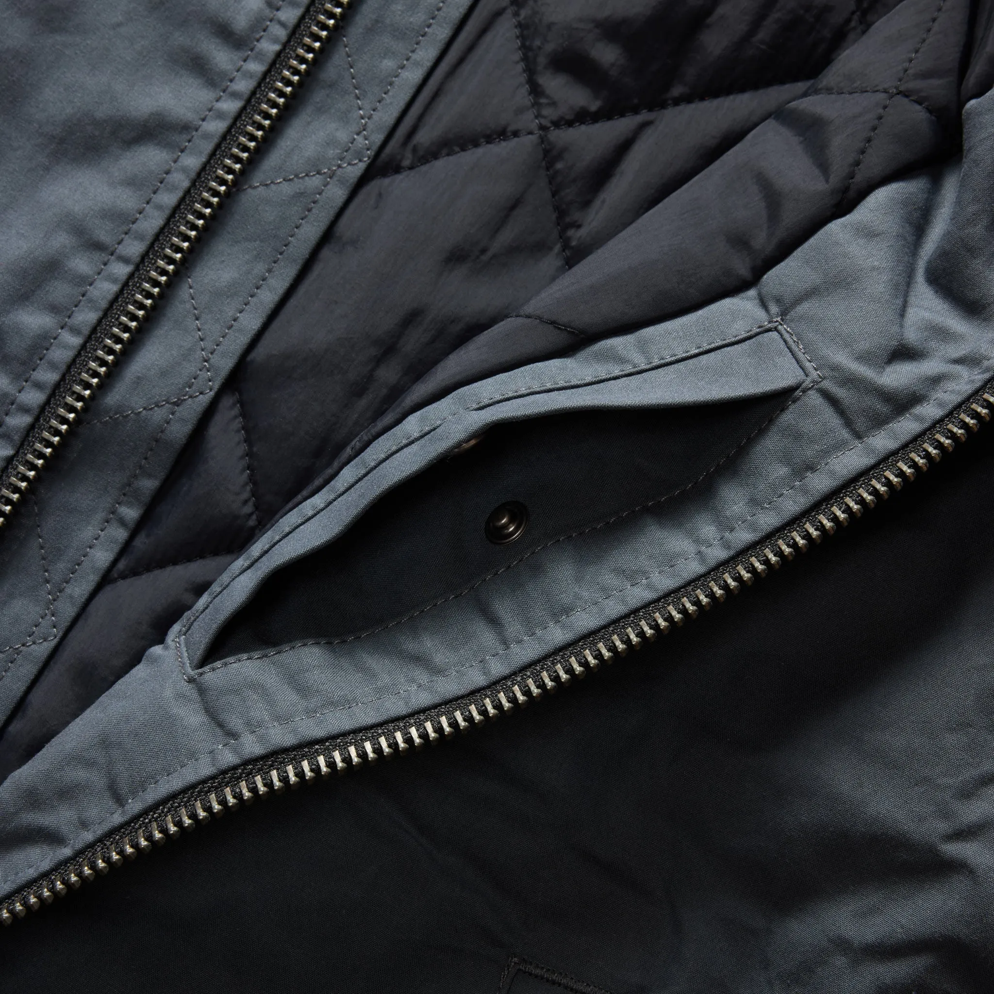 The Bomber Jacket in Charcoal Dry Wax