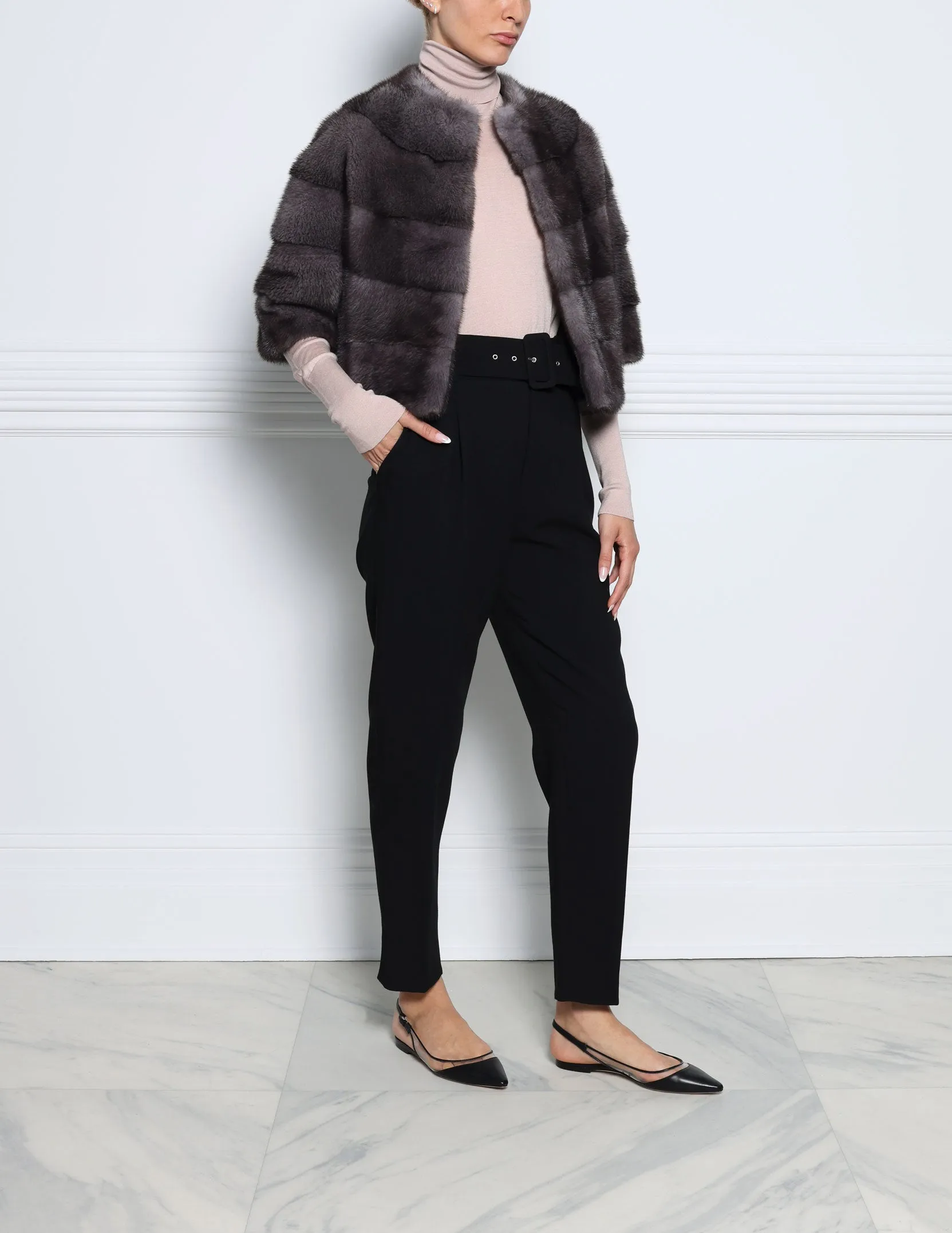 The Ieva Mink Fur Cropped Jacket