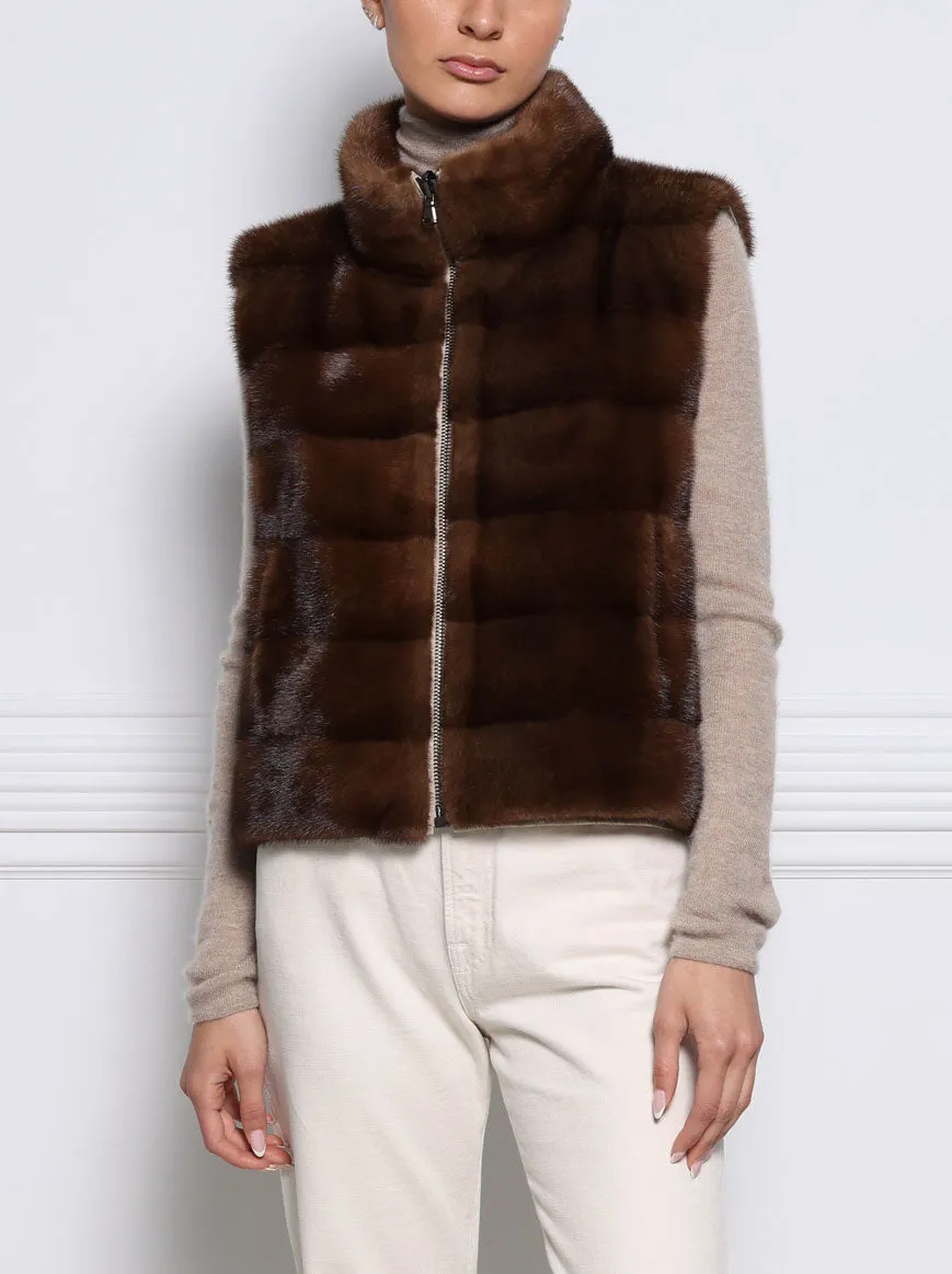 The Nina Storm Mink Fur Vest