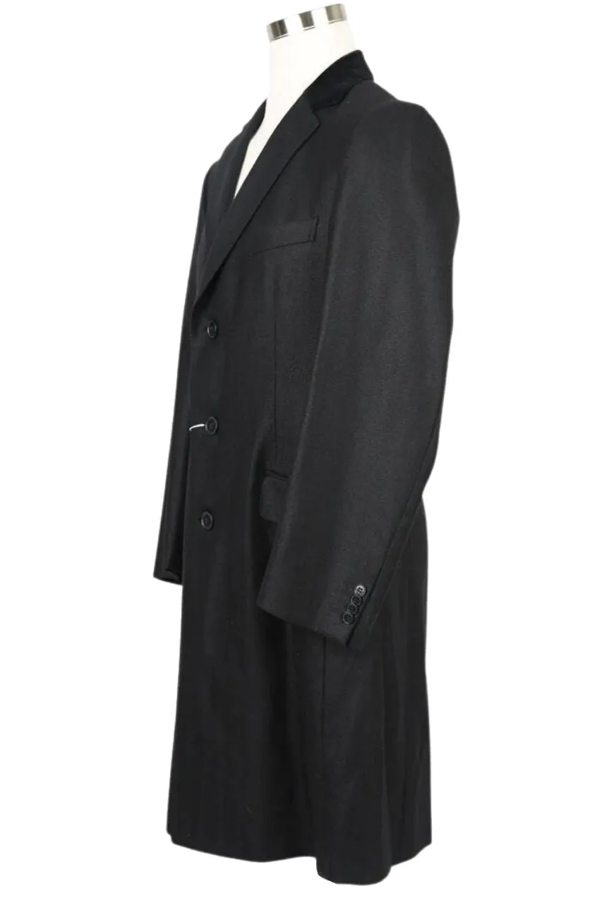 Thick Wool Overcoat W Velvet Collar