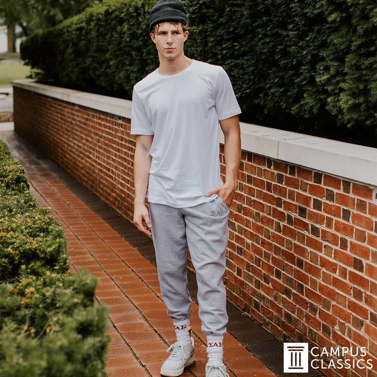 TKE Heather Grey Contrast Joggers