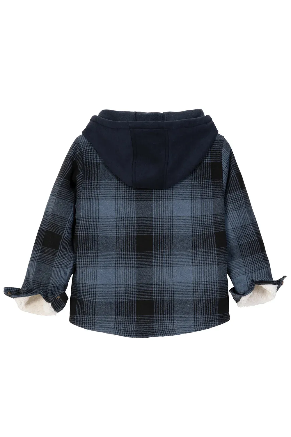 Toddler Boys and Girls Sherpa-Lined Full Zip Hooded Plaid Flannel Shirt