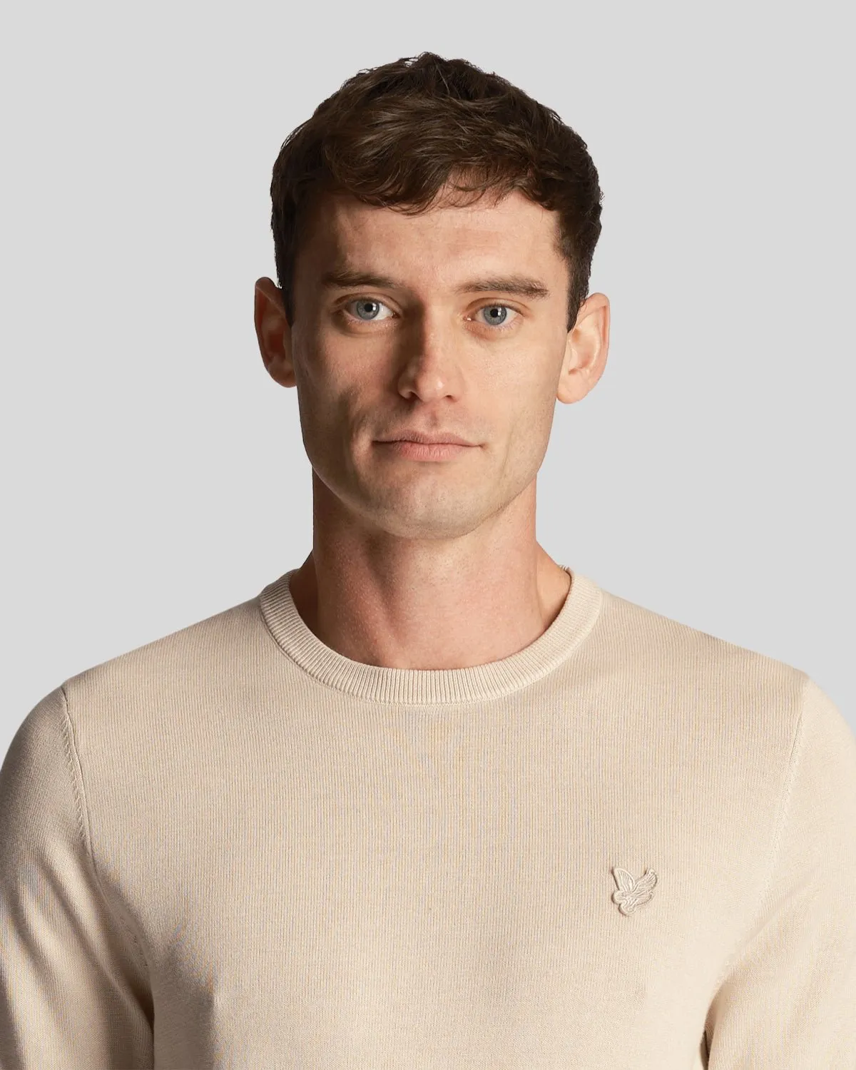 Tonal Eagle Cotton Crew Neck Jumper