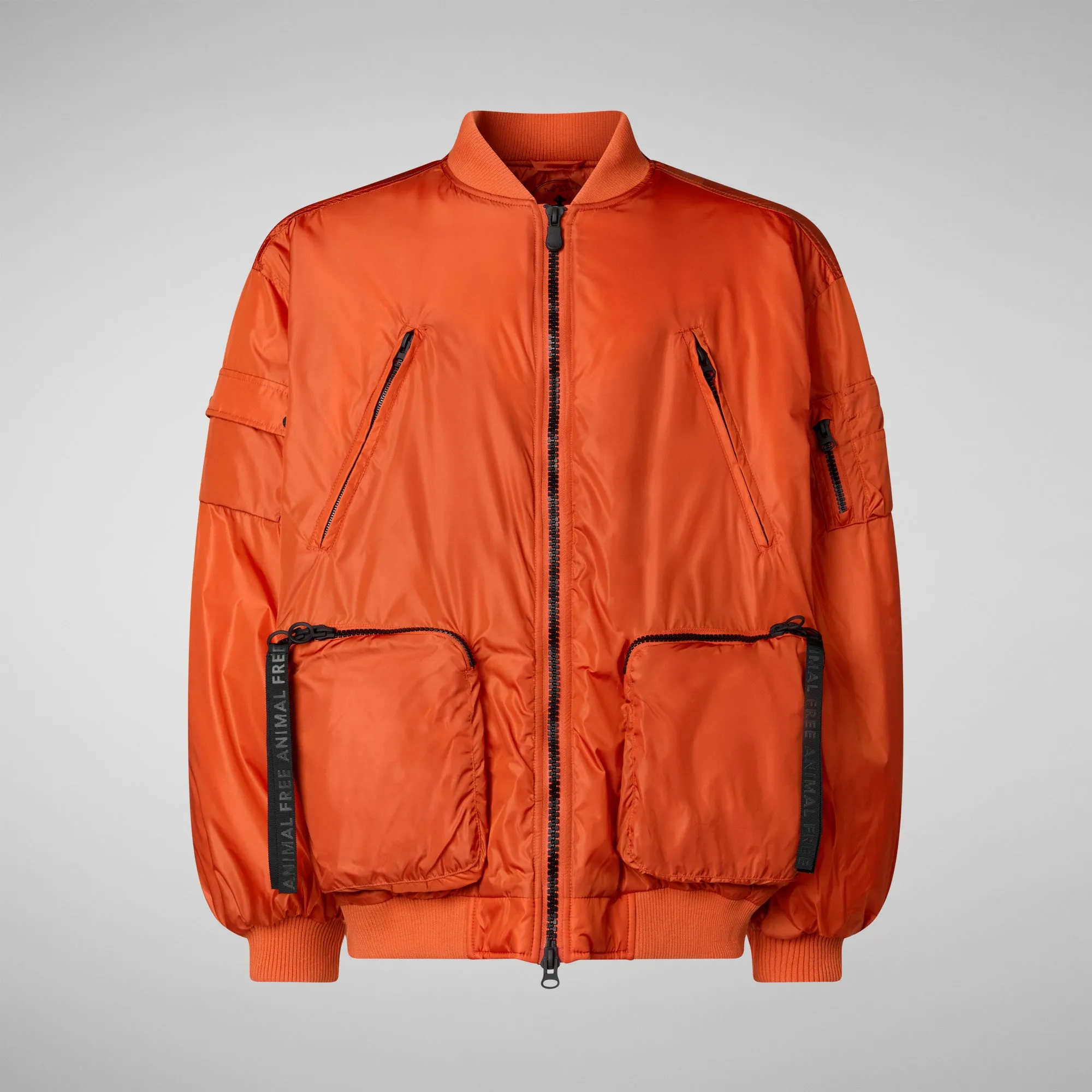 Unisex Usher Bomber Jacket in Maple Orange