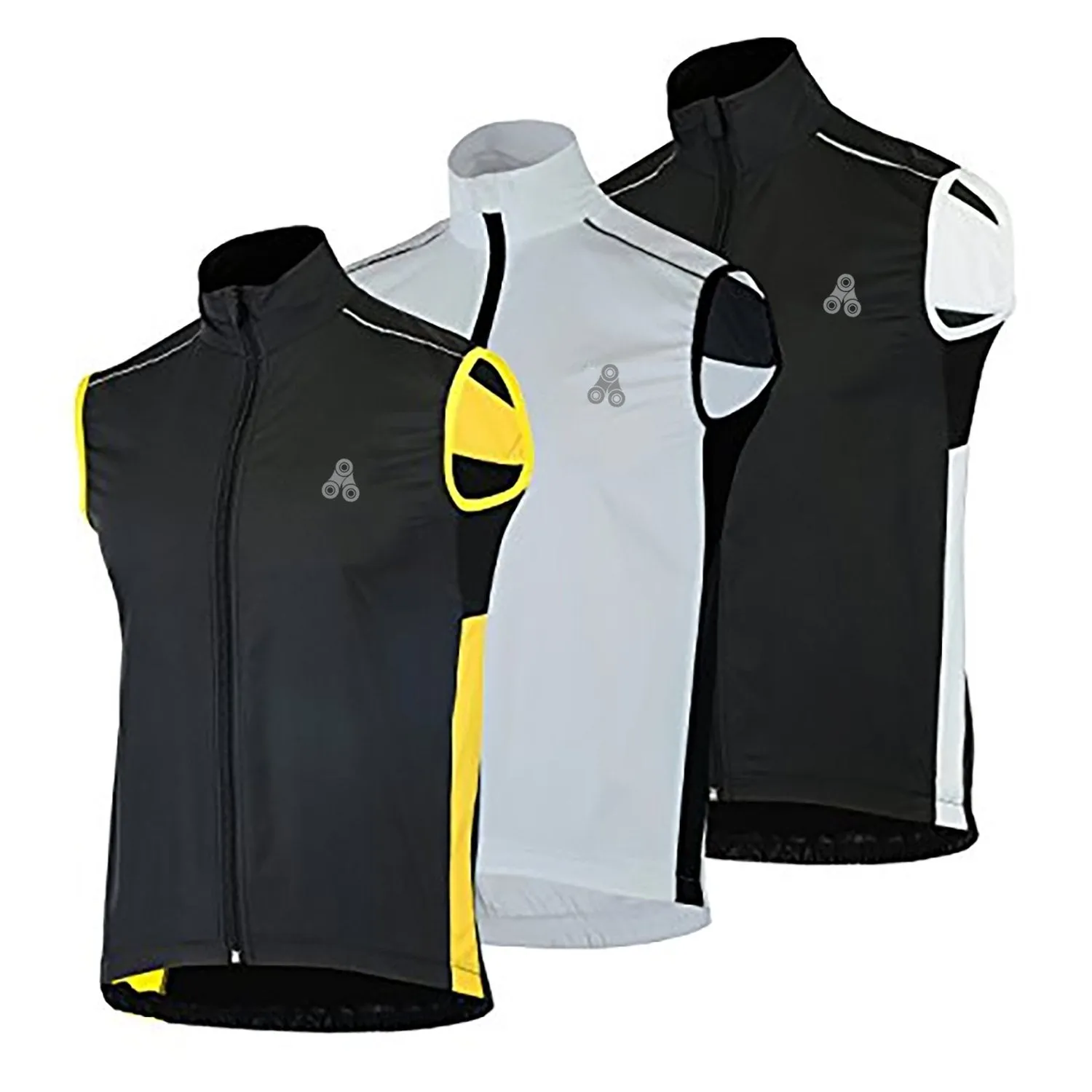 Urban Cycling Windbreaker Vest / Gilet - Black & Yellow