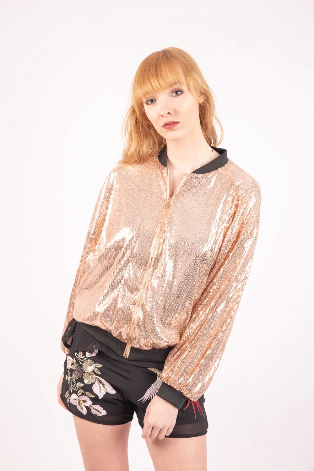 Urban Mist Sequin Metallic Edge to Edge Jacket