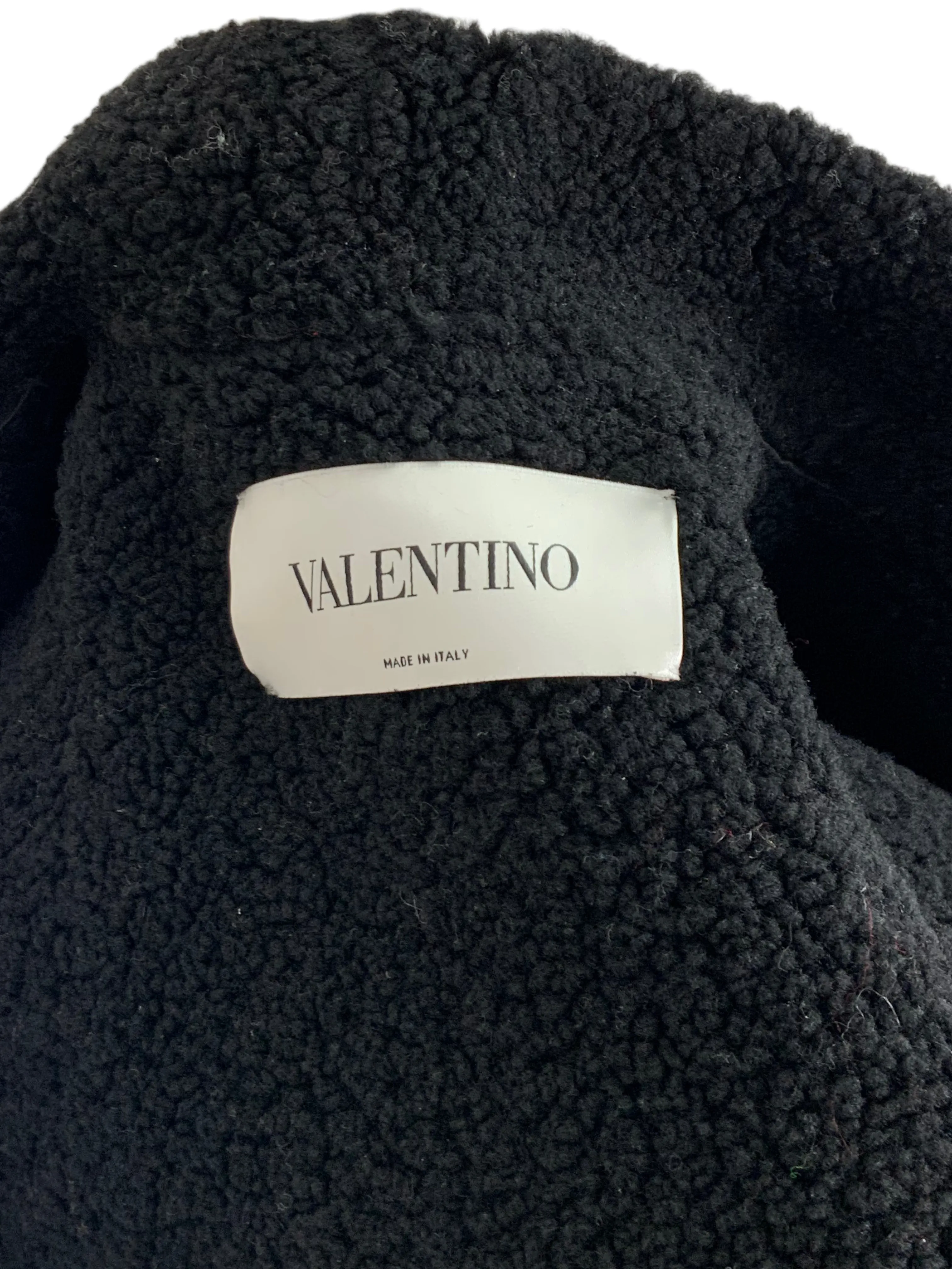 VALENTINO Embroidered Shearling Long Vest Size S