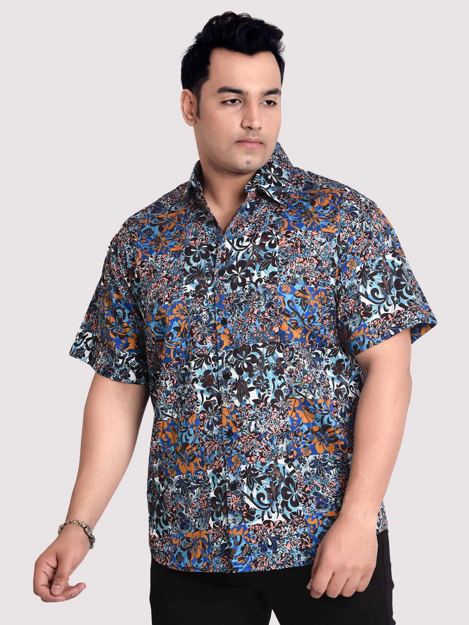 Velvet Puff Digital Printed Shirt Men's Plus Size