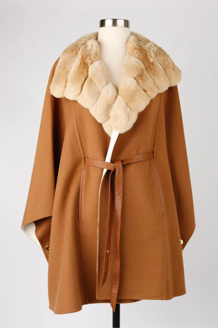 Vicuna & Chinchilla Fur Wrap Cape