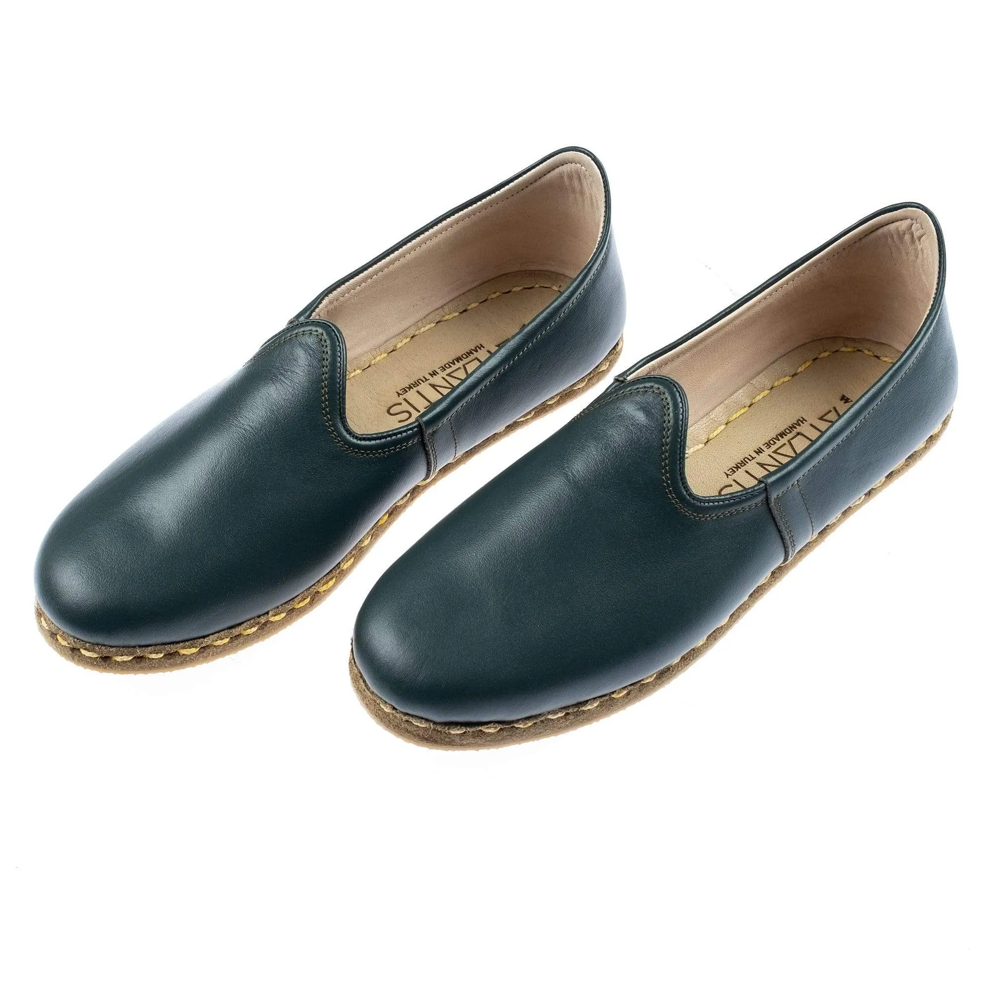 Women's Bottle Green Slip On Shoes