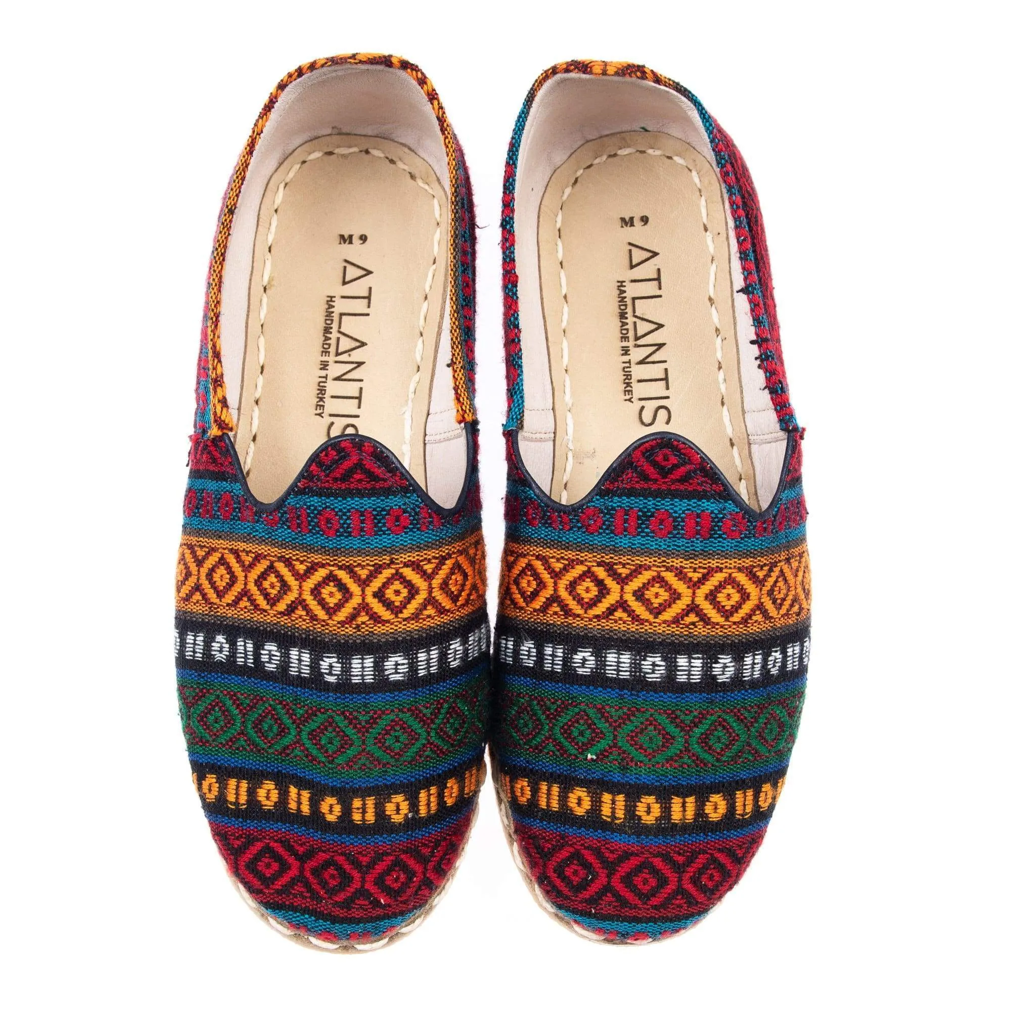 Women's Burgundy Kilim Slip On Shoes