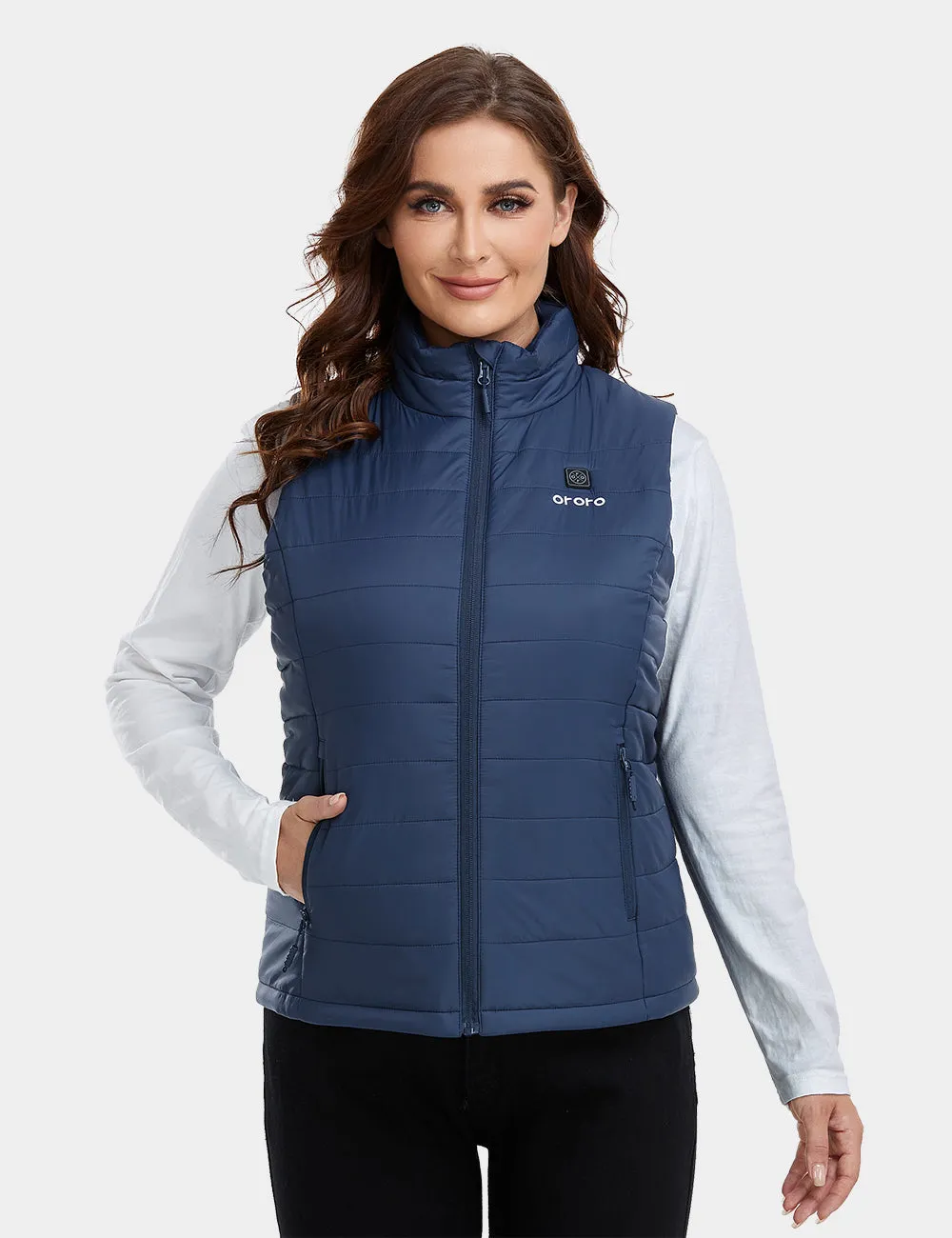 Women's Classic Heated Vest - Blue / White / Grey