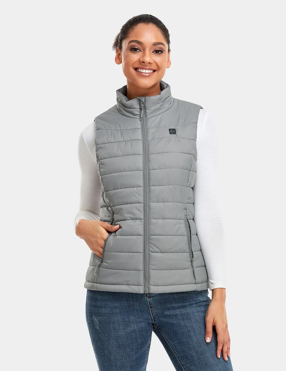 Women's Classic Heated Vest - Blue / White / Grey