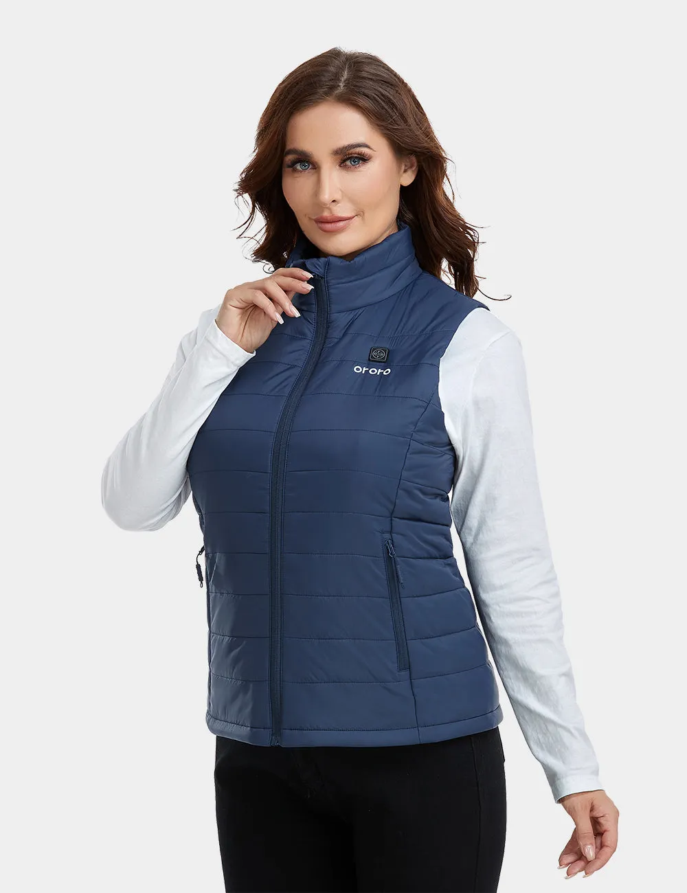 Women's Classic Heated Vest - Blue / White / Grey