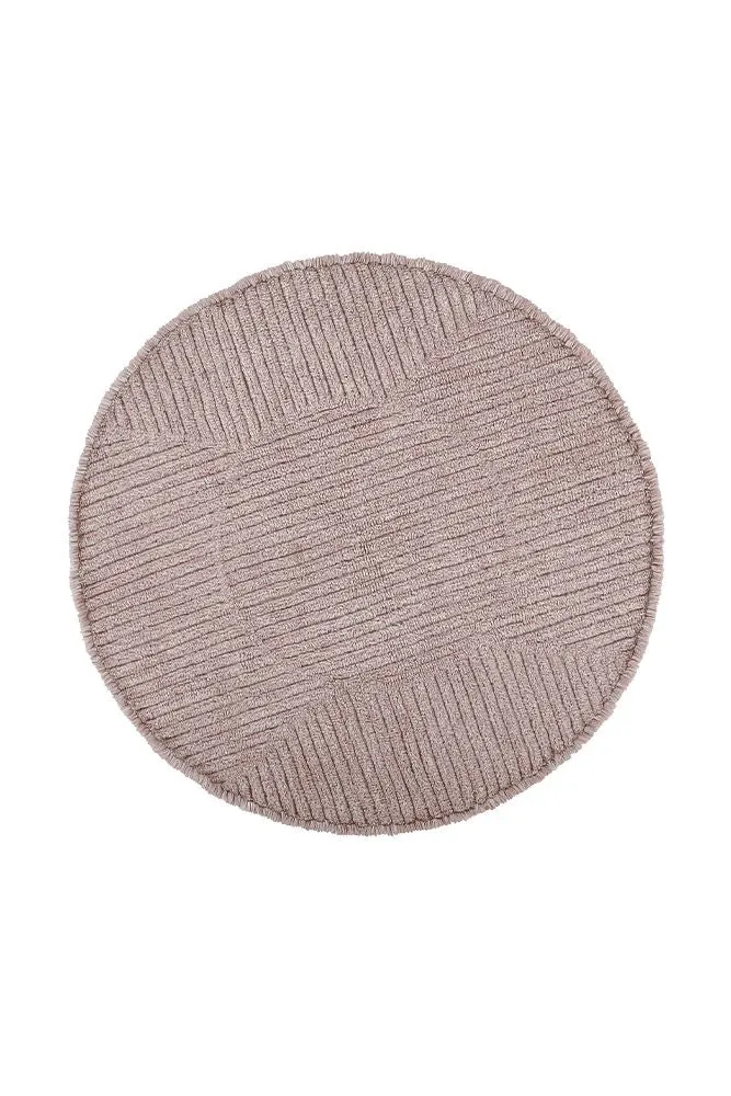 WOOL ROUND RUG ROSE TEA