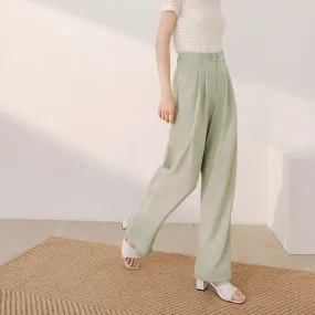 Work Easy Care Wrinkle Free Elastic Waist Long Culottes Pants