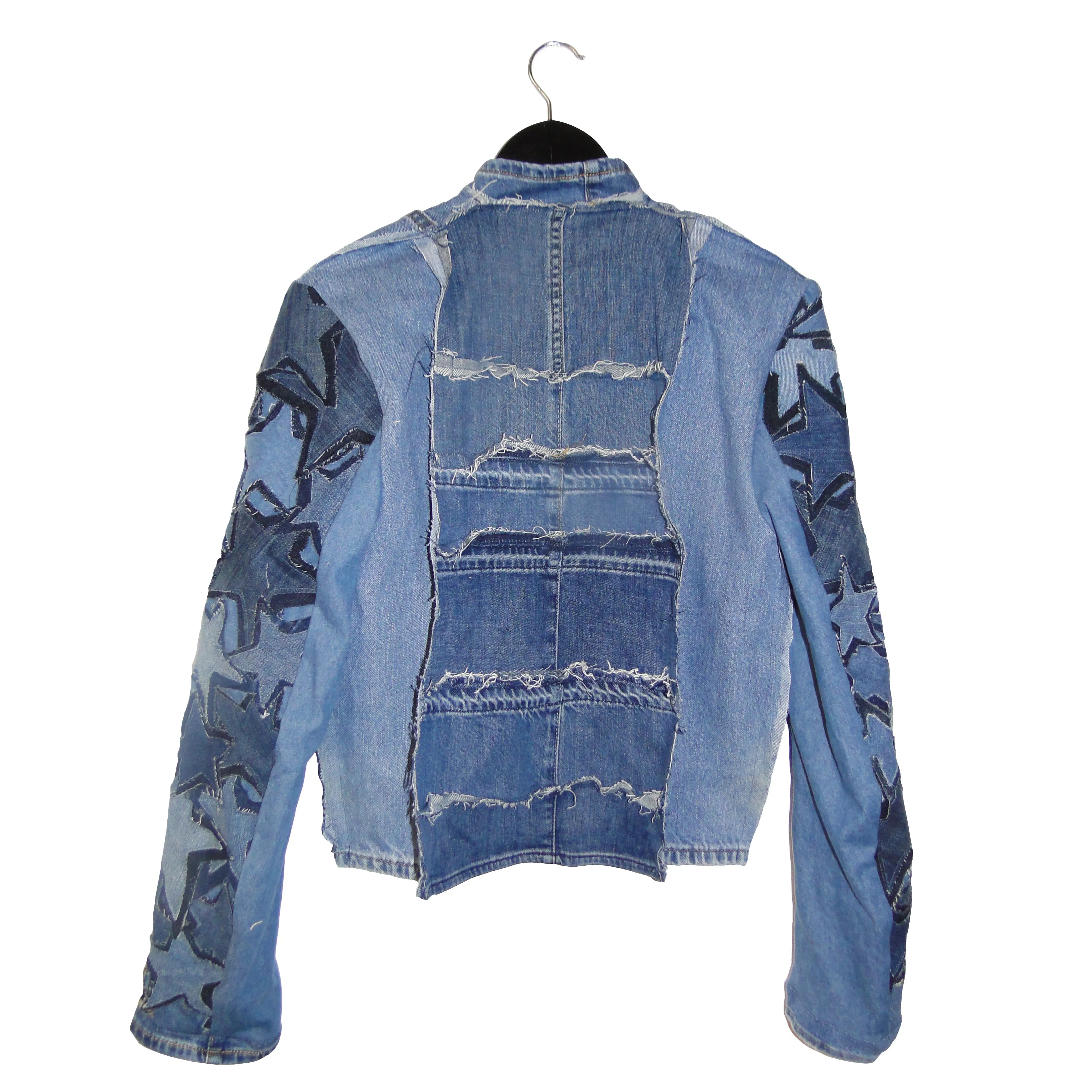 You Are a Star - Upcycled denim patch sleeve jacket