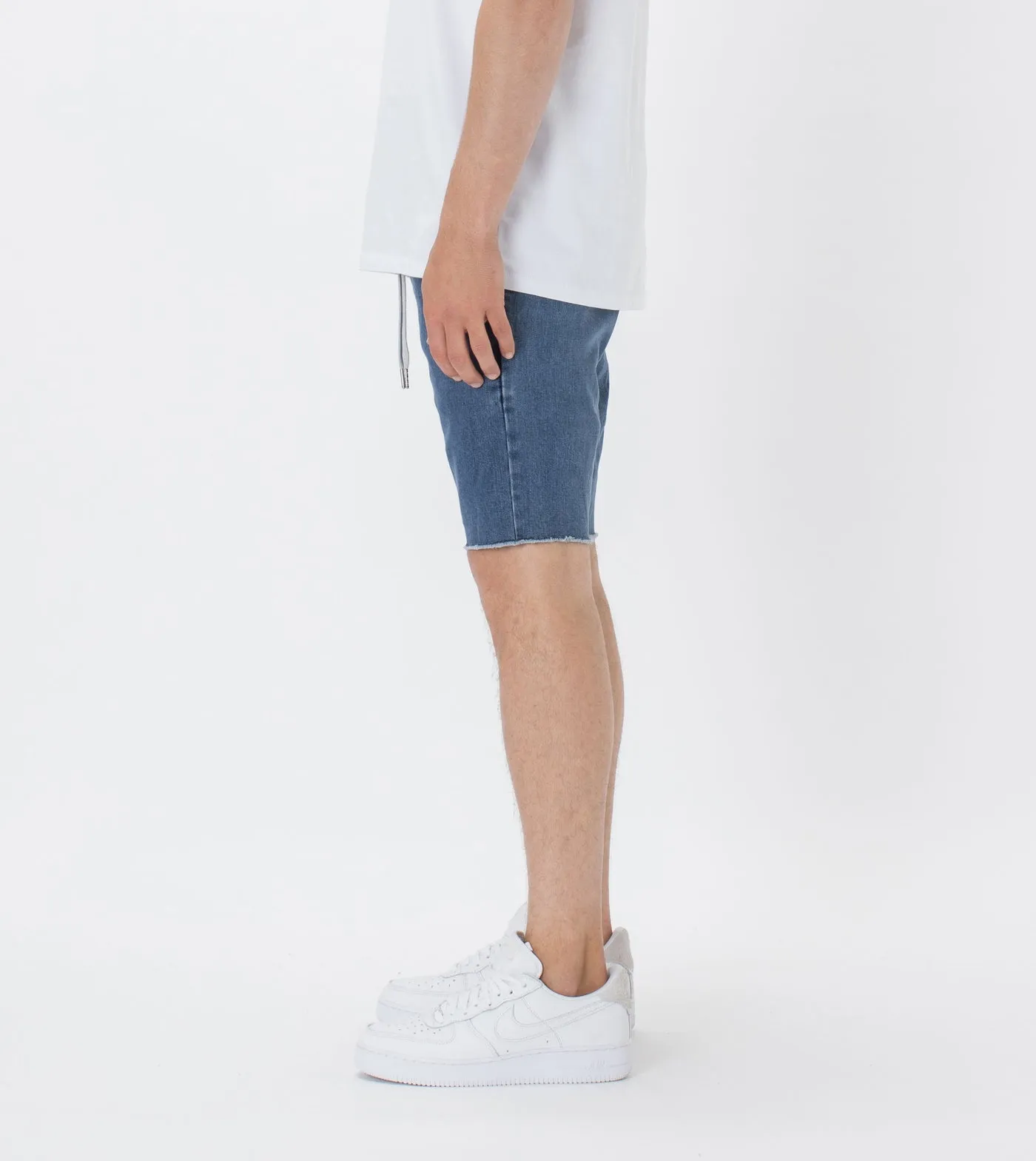 Zanerobe Sureshot Denim Short Stripped Indigo 604-NON