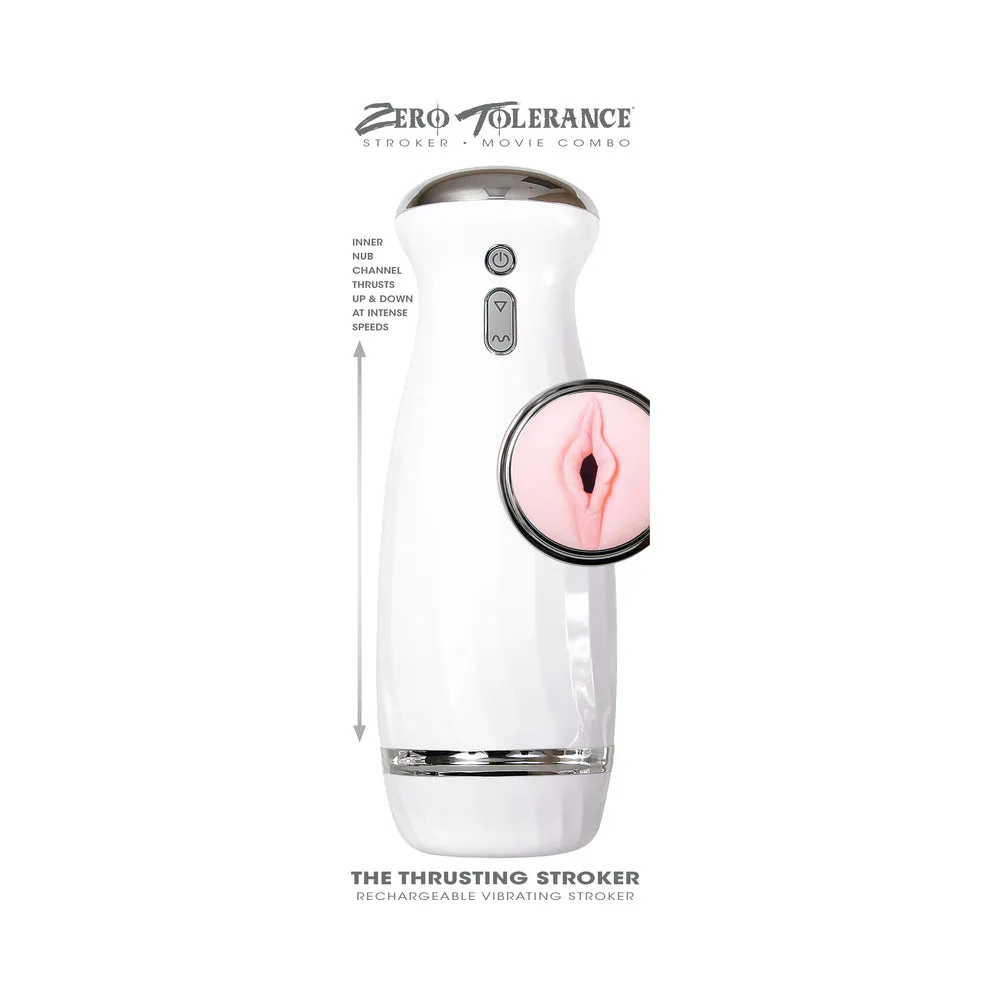 Zero Tolerance Rechargeable Thrusting Stroker With Movie Download White